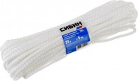 Полипропиленовый шнур СИБИН вязаный с сердечником, 6мм, 20м, белый 50256