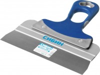 Фасадный усиленный нержавеющий шпатель СИБИН 200мм алюминиевая направляющая, двухкомпонентная пластиковая ручка 10085-20