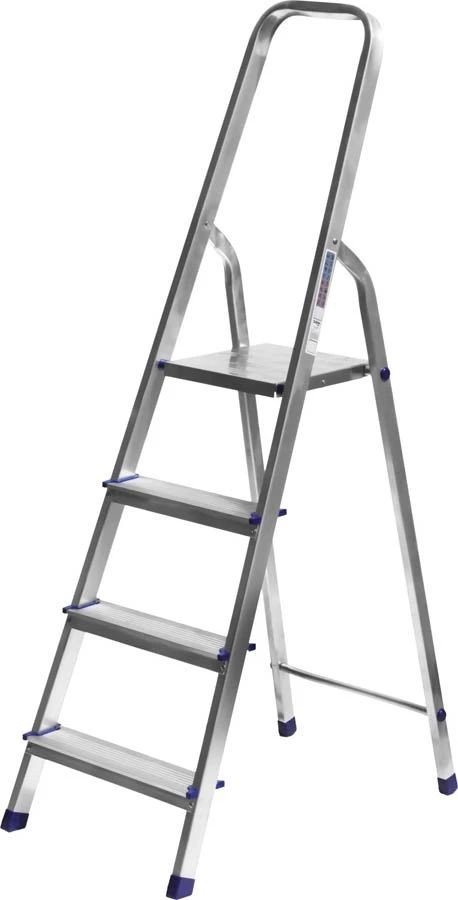 Алюминиевая лестница-стремянка СИБИН число ступеней 4, максимальная нагрузка 150 кг, 38801-4