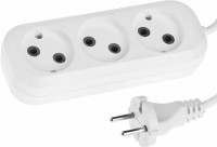 Бытовой электрический удлинитель СИБИН 2м, ПВС 2х0,75мм, 3 гнезда, 1300Вт 55031-2