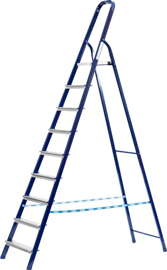 Стальная лестница-стремянка СИБИН 10 ступеней, 208см, 38803-10