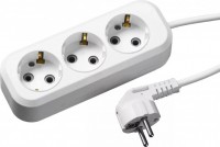 Бытовой электрический удлинитель с заземлением СИБИН 3м, ПВС 3x0,75, 3 гнезда, 2200Вт 55034-3