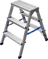 Двухсторонняя лестница-стремянка СИБИН 3 ступени, алюминиевая, 38825-03