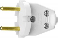 Прямая вилка СИБИН 6А/220В, 3500Вт, белая, разборная 55152-W