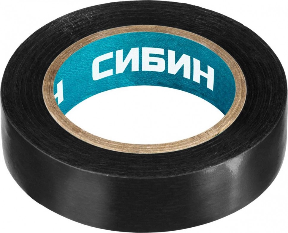 Изоляционная лента СИБИН, ПВХ, черная, 15 мм х 10 м, 1235-2