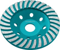 Шлифовальная чашка СИБИН Турбо-Плюс 125 мм, алмазная, сегментированная, 33440-125