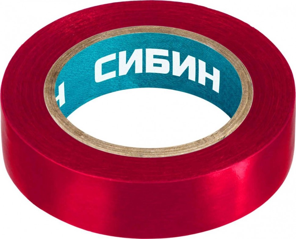 Изоляционная лента СИБИН, ПВХ, красная, 15 мм х 10 м, 1235-3