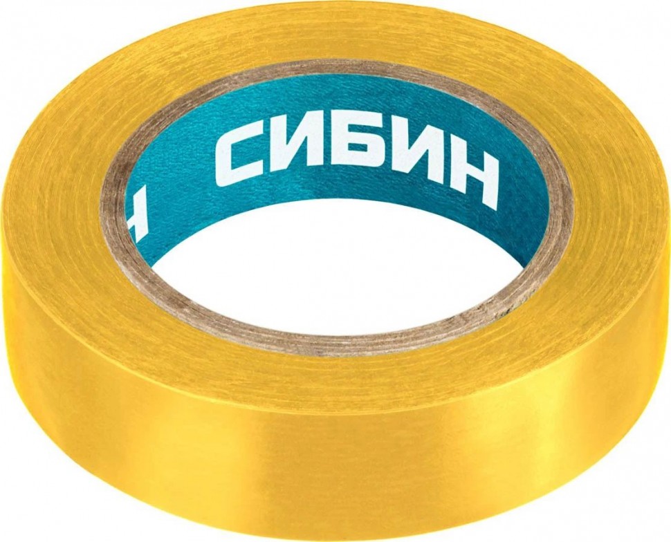 Изоляционная лента СИБИН, желтая, 15 мм х 10 м, 1235-5